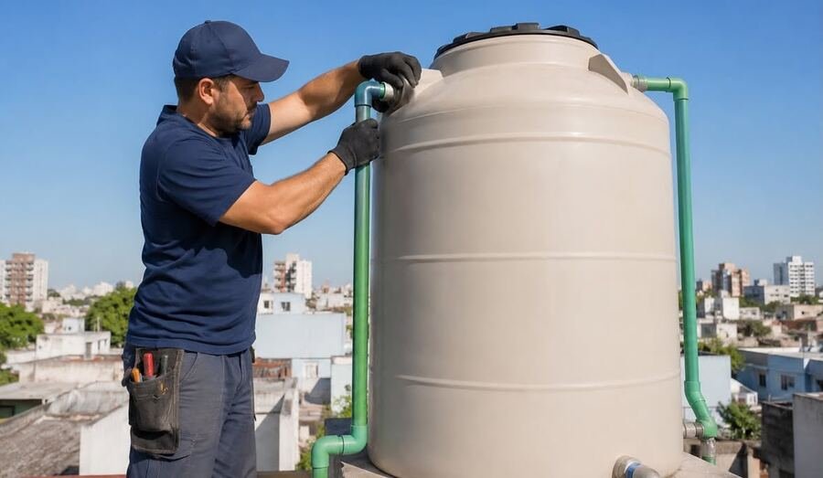 Instalación de tanque de agua
